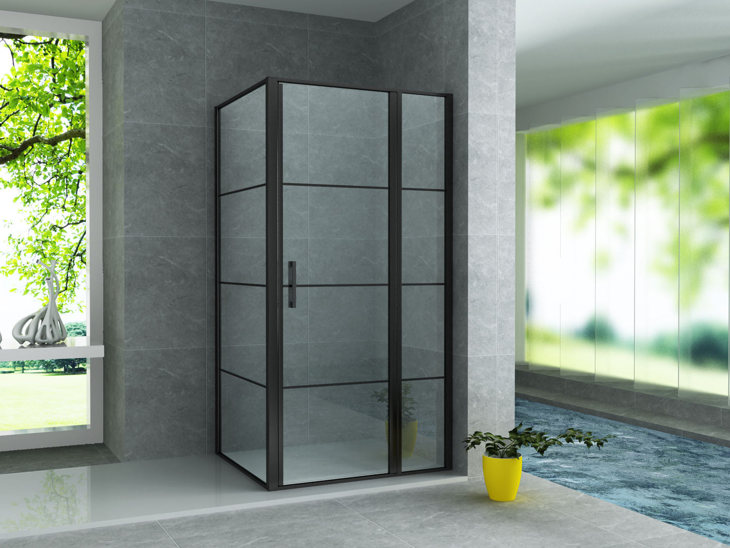 Cabine de Douche Aloni 90x140 cm - Noir Mat