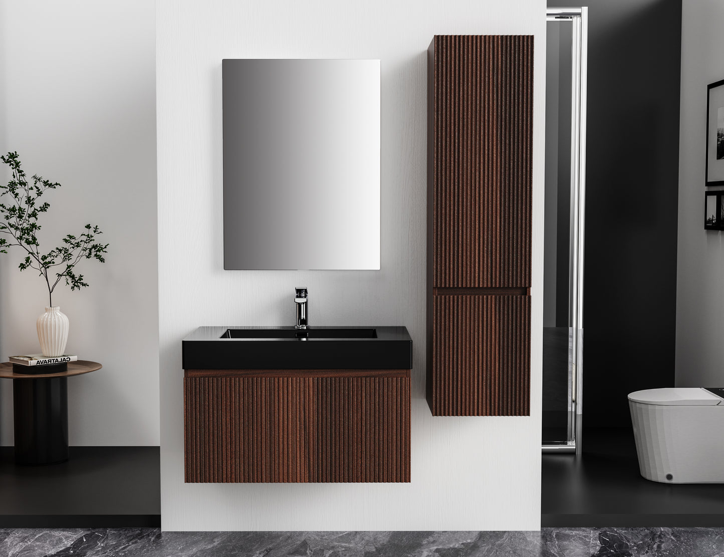 ALONI ELA COLONNE - 2 PORTES - SANS POIGNEE - SOFT CLOSE